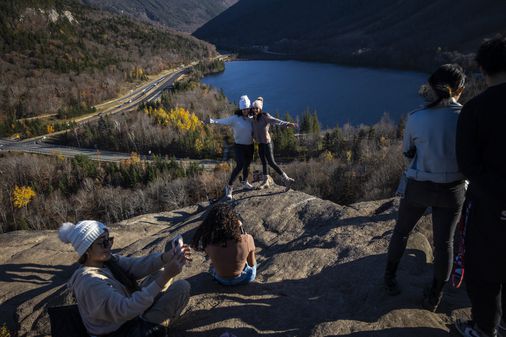 Leaves! Camera! Chaos! A New Hampshire bluff becomes the Instagram capital of the world