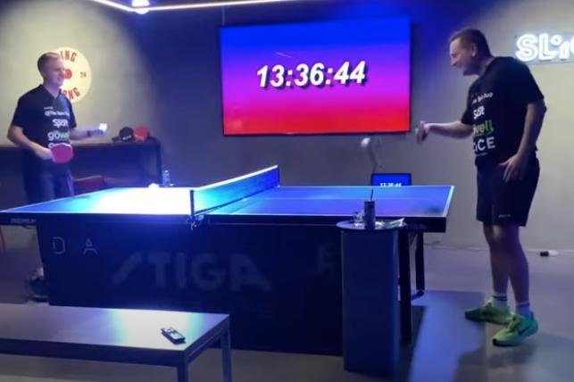 Swedish duo breaks record for 13-hour table tennis rally