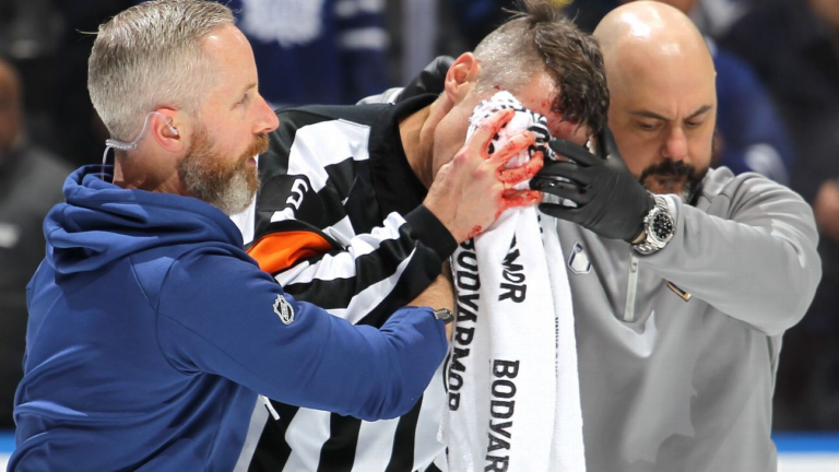 After high stick, referee Rooney hopes to return to playoffs