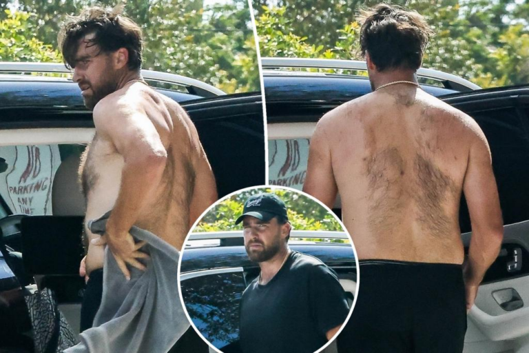 Travis Kelce goes shirtless in Miami after sweaty NFL training session