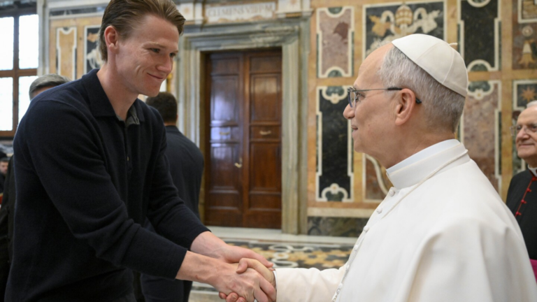 Pope Leo XIV casts doubt on which soccer club he supports during audience with Italian champ Napoli