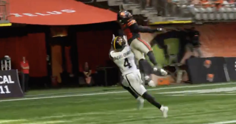 Robert Carter Jr. makes the catch of the year on this stunning CFL interception
