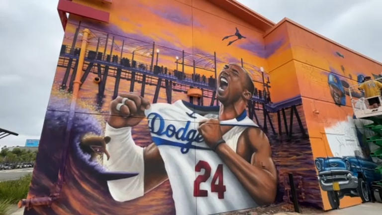 New Kobe Bryant Dodger-themed mural in Redondo Beach celebrates 2024 MLB title run
