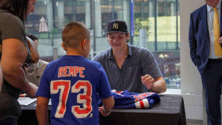 Rempe meets with fans at NHL Shop in Manhattan