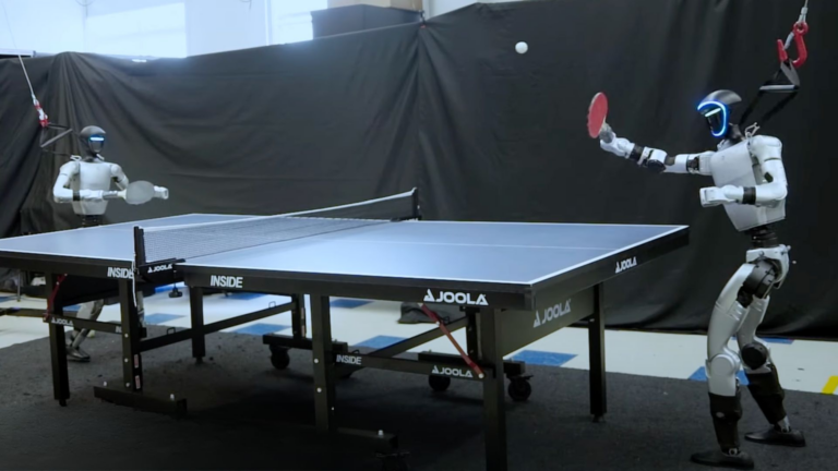 Humanoid robot HITTER plays table tennis with human