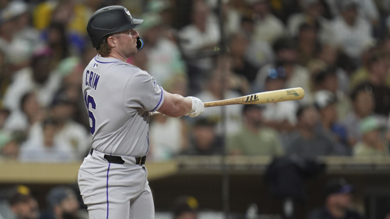 Rookie Crim homers for his 1st MLB hit as the Rockies beat the Padres 4-2