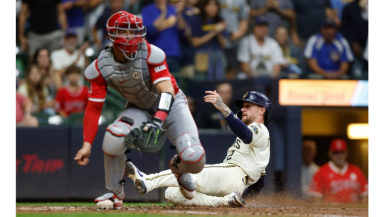 Angels fall to Brewers, clinching 10th straight losing season