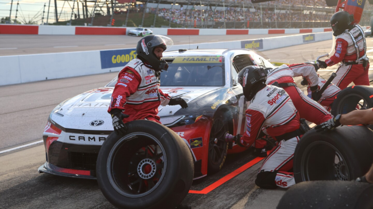 NASCAR suspends 2 of Denny Hamlin’s pit crew for wheel violation at Bristol