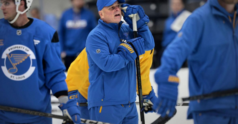 Blues tinker with lineup to bring NHL look to training camp