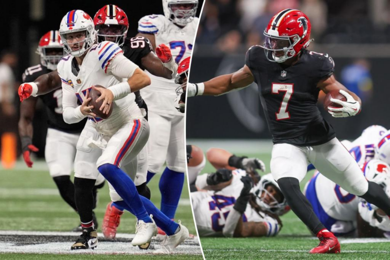 Bijan Robinson’s monstrous game powers Falcons in Bills upset