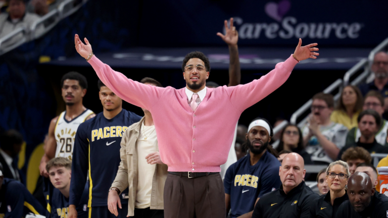 Tyrese Haliburton watches as Pacers celebrate Nancy Leonard in emotional rematch of the NBA Finals