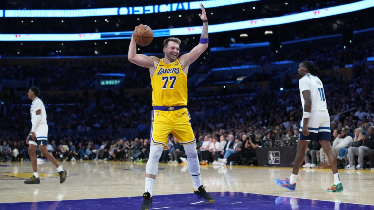Watch Luka Doncic drop 49, lifting Lakers past Timberwolves for win