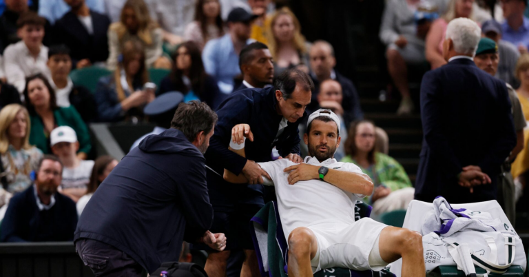 Dimitrov marks return from pectoral injury with win in Paris