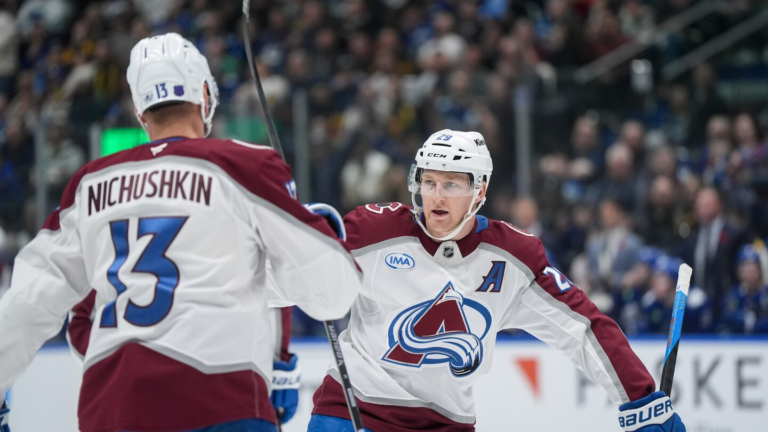 Brindley scores in OT, MacKinnon has 2 goals and 3 assists as Avalanche beat Canucks 5-4