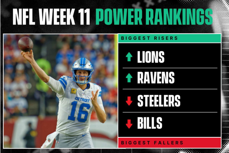 NFL Week 11 Power Rankings: Lions & Ravens Rise, Steelers and Bills Fall