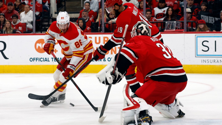 Bussi makes 15 saves for 1st NHL shutout, Ehlers scores in OT in Hurricanes’ 1-0 win over Flames