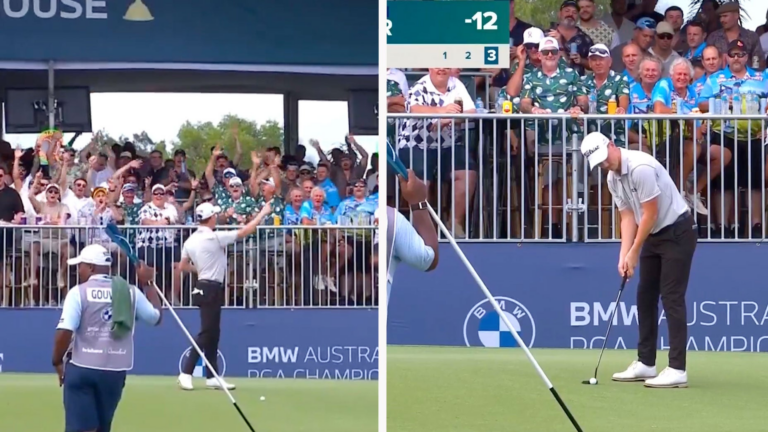 Pro sings ‘Sweet Caroline’ with crowd, then makes clutch par at Australian PGA