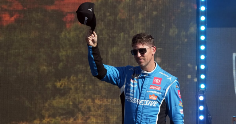 Denny Hamlin breaks down in tears as the first witness testifying at NASCAR antitrust trial