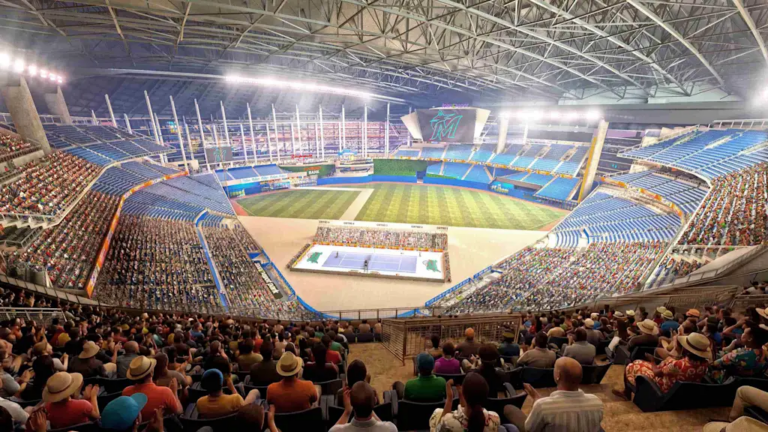 How the Miami Marlins infield transformed into a tennis court
