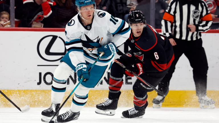 Macklin Celebrini has goal and 2 assists in the Sharks’ 4-1 won over the Hurricanes