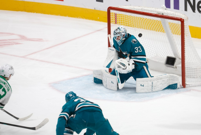 Alex Nedeljkovic’s error costly in San Jose Sharks’ loss to Dallas Stars