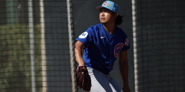 Shota Imanaga encouraged by velocity in Spring Training debut