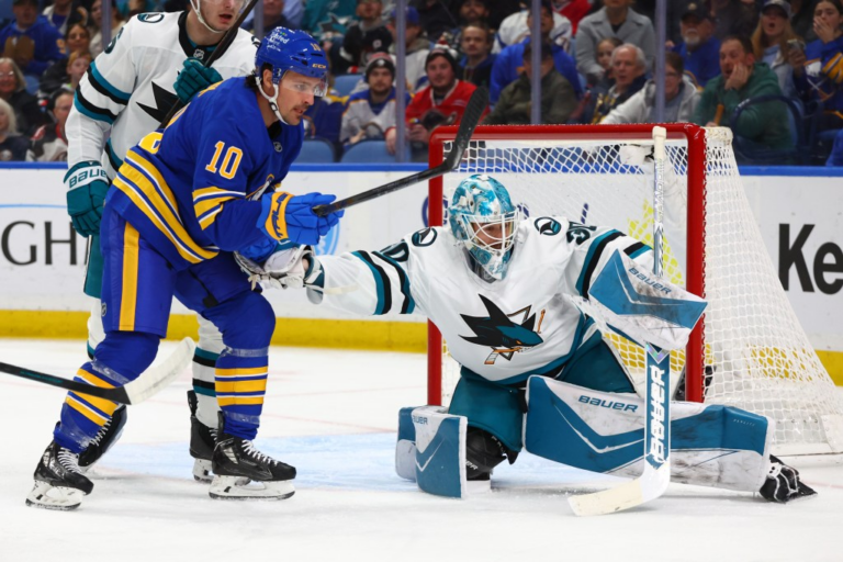 Sharks unable to overcome defensive woes in loss to Buffalo Sabres