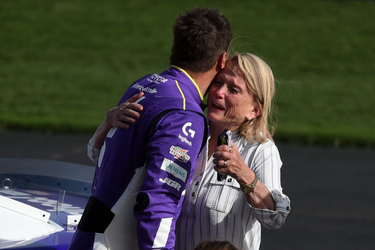 NASCAR star gets emotional celebrating first victory since his father’s tragic death