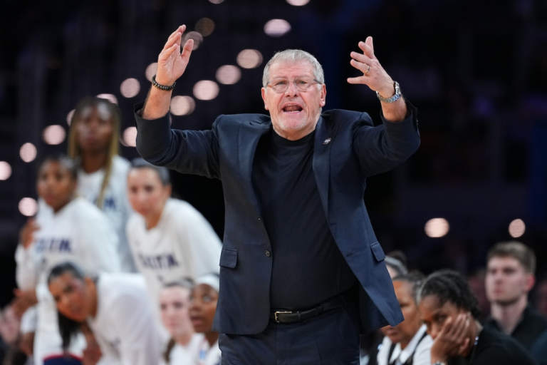 UConn’s Geno Auriemma fumes over women’s double regional format, rims, basketballs