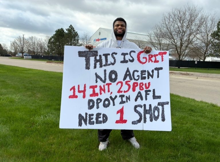 ‘One opportunity …’: Outside Lions facility, ex-Eastern Michigan player stakes NFL dream