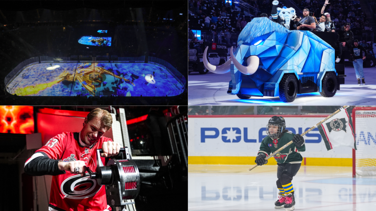 Playoff arenas have unique features for fans