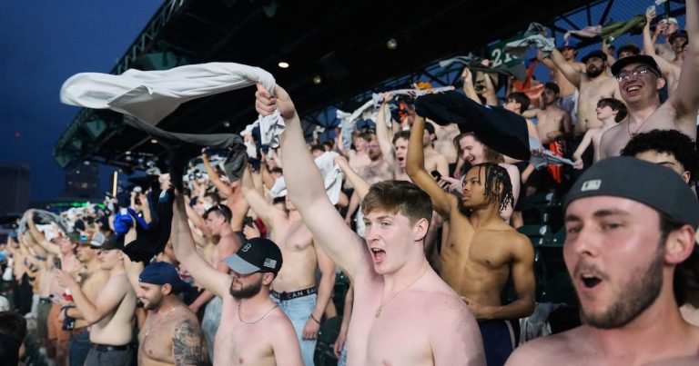 Shirtless fans the stars at MLB stadiums as