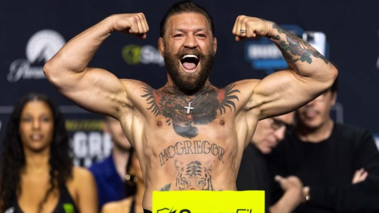 Conor McGregor weighs in at 170.5 for UFC 329 bout vs. Max Holloway